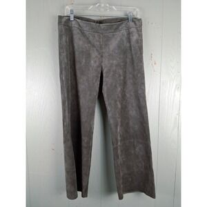 ECRU Womens Suede Leather Wide Leg Pants Size‎ 6 Gray Cropped Lined 30 X 24.5